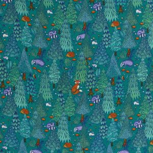 Sustainable Fabrics |  1yd Woodland Animals & Trees Super Snuggle Flannel Fabric