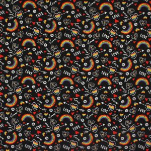 Utility Fabric |  1yd Babble Rainbow Cotton Canvas Fabric