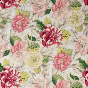 Utility Fabric |  1yd Coral Floral Duck Cotton Canvas Fabric