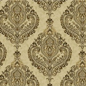 Utility Fabric |  1yd Damask Duck Cotton Canvas Fabric Beige