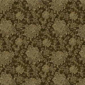 Utility Fabric |  1yd Floral on Dark Brown Duck Cotton Canvas Fabric