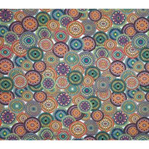 Utility Fabric |  1yd Multicolor Medallions Cotton Canvas Fabric