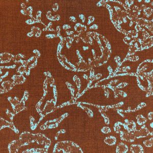 Utility Fabric |  1yd Ornate Flowers Chestnut Cotton Canvas Fabric