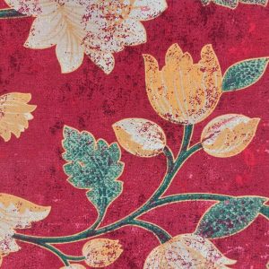 Utility Fabric |  1yd Traditional Floral Burgundy Cotton Canvas Fabric