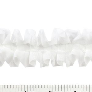 Fabric Trims |  1yd Pleated Chiffon Ruffled Trim White