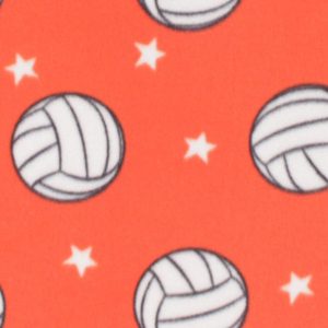 Sports & Team Fabric |  1yd Orange Volleyball Superstar Blizzard Fleece Fabric