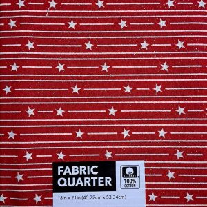 Holiday Fabric |  1yd 18″ x 21″ Falling Stars Patriotic Glitter Cotton Fabric Quarter 1pc