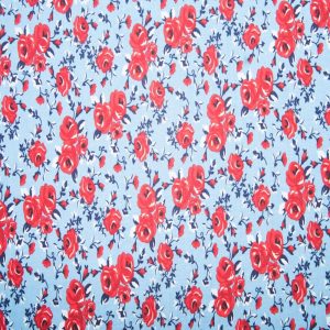 Holiday Fabric |  1yd Flower Patriotic Cotton Fabric