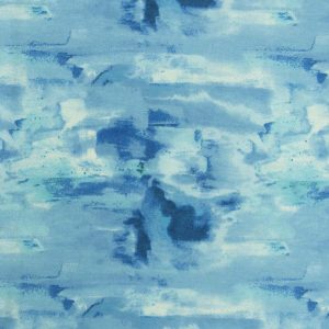 Flannel Fabric |  1yd 108″ Wide Blue Watercolor Strokes Flannel Fabric