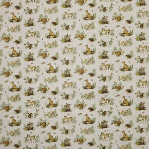 Kids Fabric |  1yd Brown Forest Animals Nursery Flannel Fabric