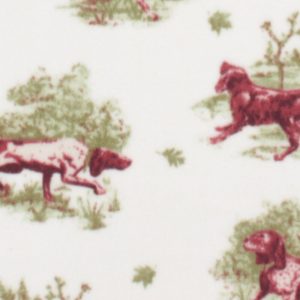 Fleece Fabric |  1yd Dogs in the Leaves on White Anti Pill Fleece Fabric